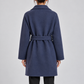 Cappotto donna Alessia Santi blu con cintura - retro - immagine elaborata con IA
