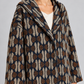 Cappotto donna Alessia Santi fantasia con cappuccio - dettaglio - immagine elaborata con IA