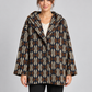 Cappotto donna Alessia Santi fantasia con cappuccio - fronte - immagine elaborata con IA