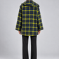 Cappotto donna HAVEONE a quadri con sciarpa - retro - immagine elaborata con IA