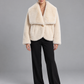 Cappotto a pellicciotto donna Dixie panna - fronte - immagine elaborata con IA