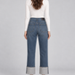 Pinko – Jeans blu con risvolto alto – retro