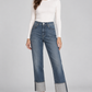 Pinko – Jeans blu con risvolto alto – fronte