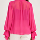 Camicia Pinko fucsia con fiocco retro