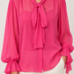 Camicia Pinko fucsia con fiocco dettaglio