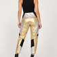 Pantalone Pinko metallizzato oro e argento retro