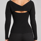 Maglia Pinko nera a coste con aperture - retro