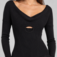 Maglia Pinko nera a coste con aperture - dettaglio