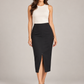 Gonna Pinko nera con spacco regolabile con zip - fronte