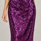 Gonna Pinko viola con paillettes - dettaglio