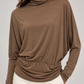 Maglia Pinko marrone a collo alto con drappeggio - dettaglio
