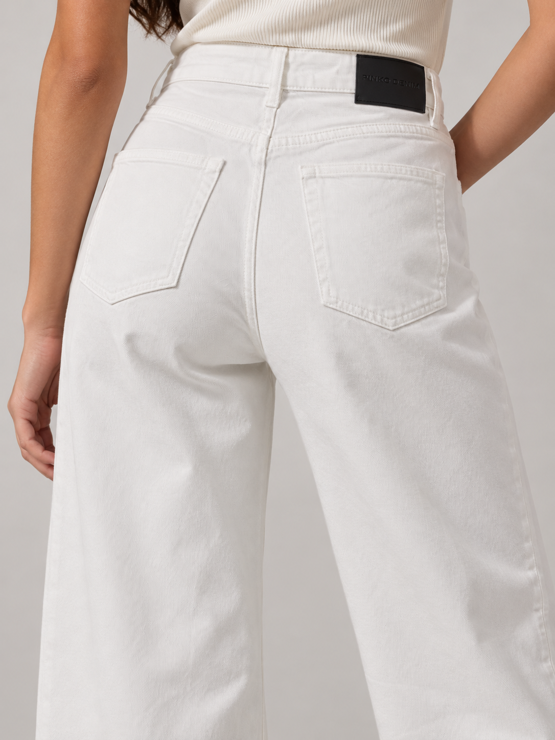Pantalone Pinko bianco a gamba larga - dettaglio