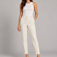 Pantalone Pinko panna con piega - fronte