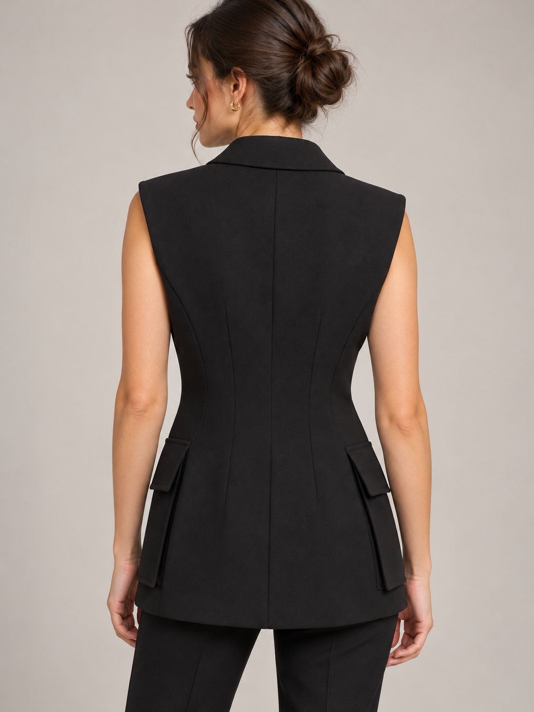 Gilet Pinko nero con bottoni dorati - back