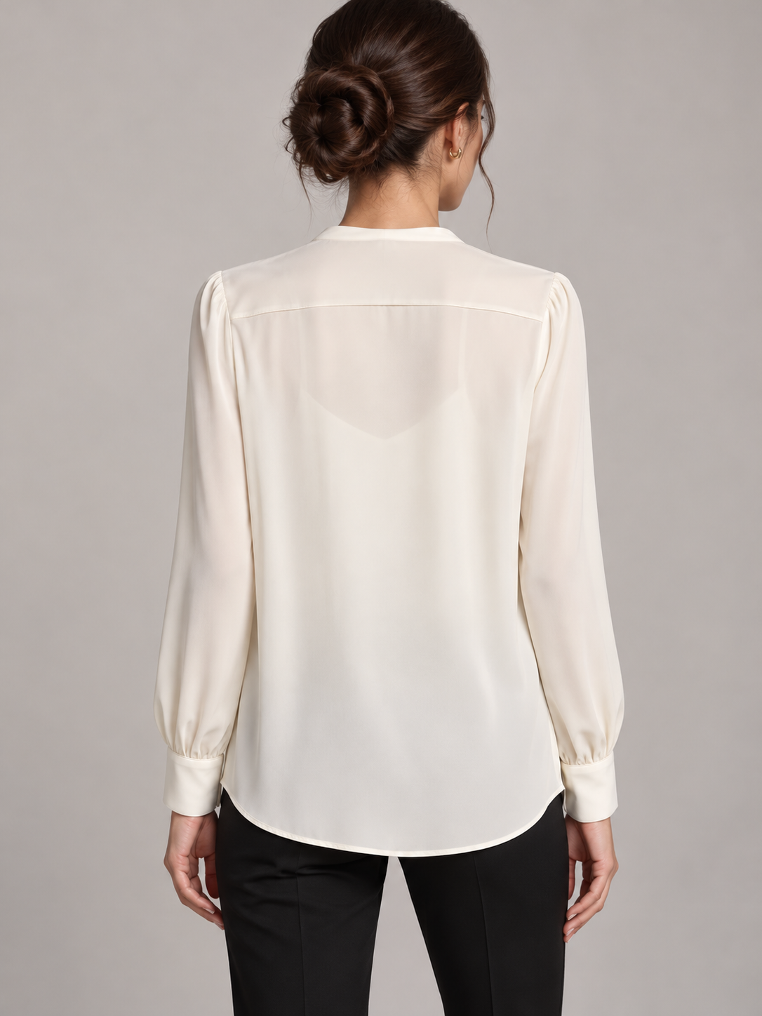 Blusa Pinko avorio con laccio al collo - retro