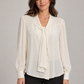 Blusa Pinko avorio con laccio al collo - fronte