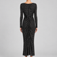 Abito Pinko nero con strass e arricciature — retro