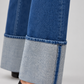 Jeans Pinko Reimagine Patrick McDowell con maxi risvolto — dettaglio