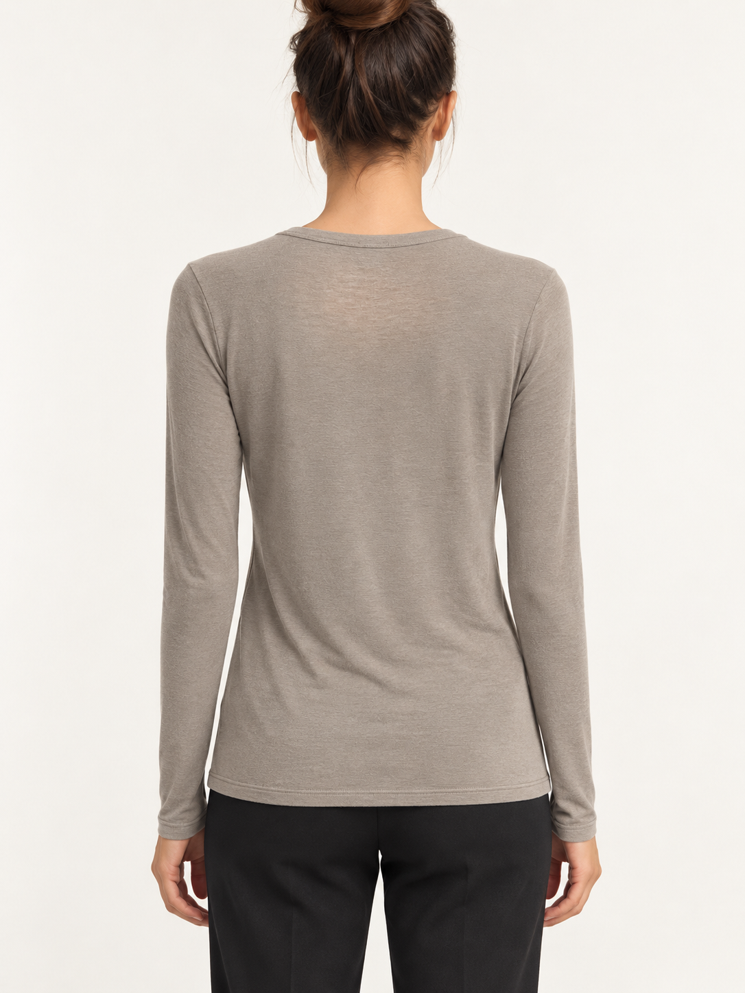T-shirt Pinko donna grigia in viscosa - retro su modella virtuale