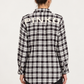 Camicia Pinko donna a quadri bianchi e neri - retro su modella virtuale