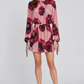 Abito Pinko rosa floreale – fronte su modella