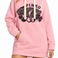Pinko Abito felpa rosa con cappuccio e stampa – dettaglio su modella virtuale