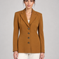 Giacca Pinko ocra con arricciature – fronte su modella