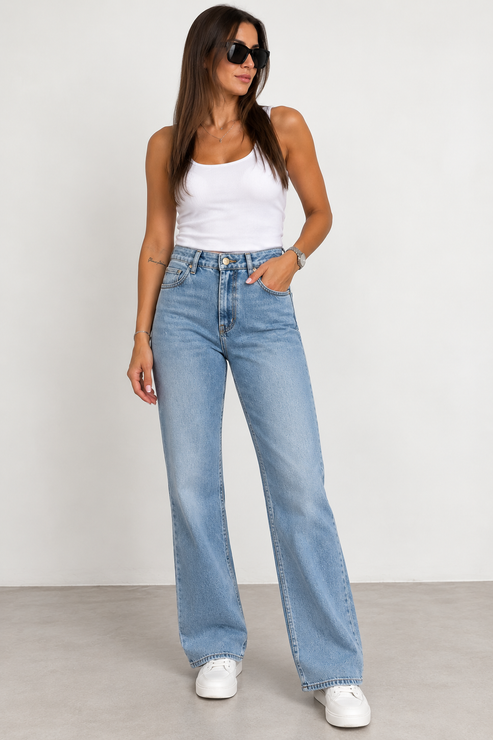 Pinko jeans azzurro chiaro - fronte su modella