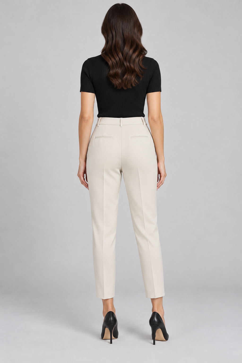 Pinko – Pantalone avorio con piega – retro