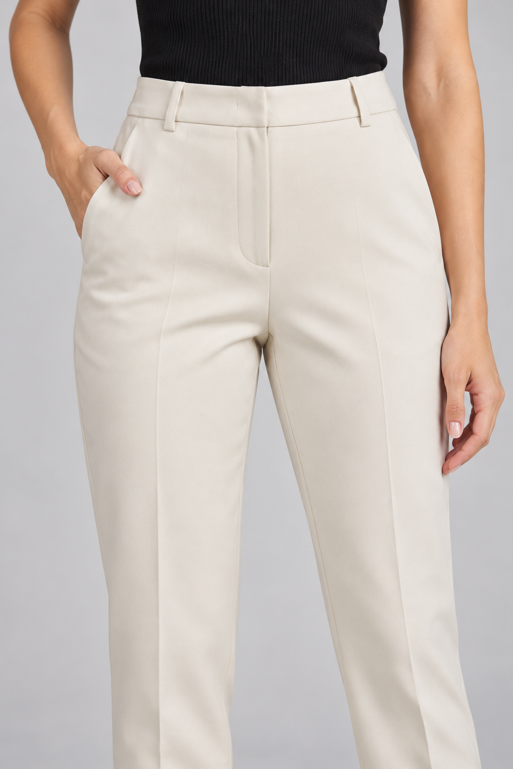 Pinko – Pantalone avorio con piega – dettaglio