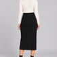 Pinko – Gonna midi nera in maglia – retro