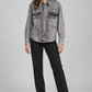 Pinko – Giubbino denim grigio effetto lavato – fronte