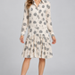 Pinko – Abito chemisier crema a fantasia – fronte