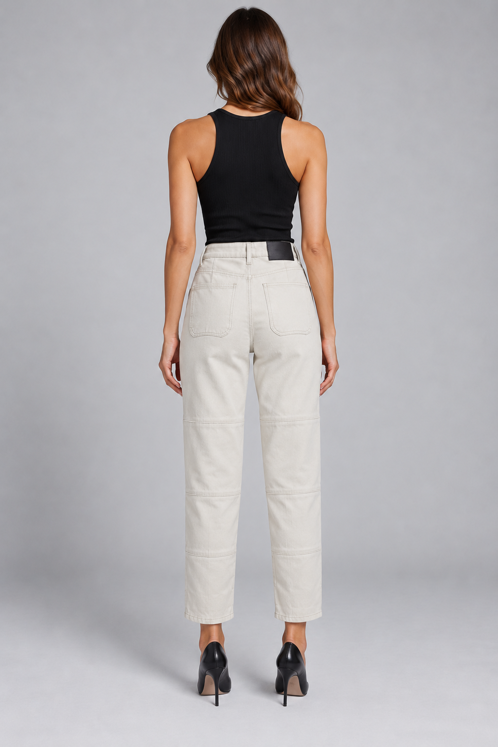 Pinko – Pantalone écru con borchie – retro