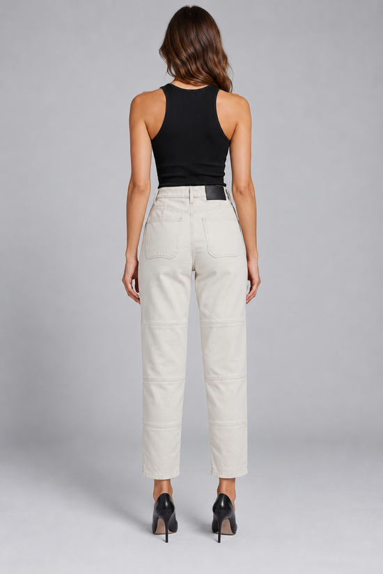 Pinko – Pantalone écru con borchie – retro