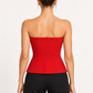 Pinko Corsetto rosso con bottoni dorati – retro su modella virtuale