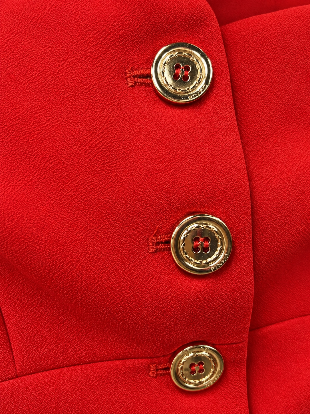 Pinko Corsetto rosso con bottoni dorati – dettaglio
