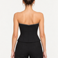 Pinko Corsetto nero con zip argento – retro su modella virtuale