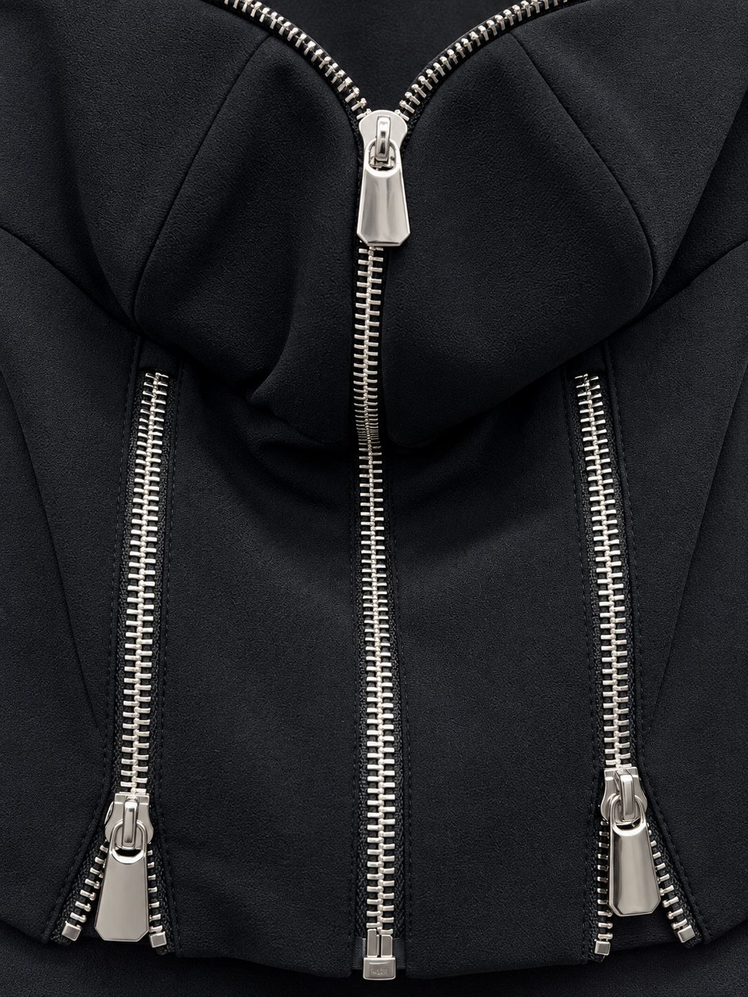 Pinko Corsetto nero con zip argento – dettaglio