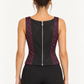 Pinko Corsetto animalier bordeaux e nero – retro su modella virtuale