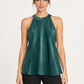 Pinko Top verde con fiocco sul retro – fronte su modella virtuale