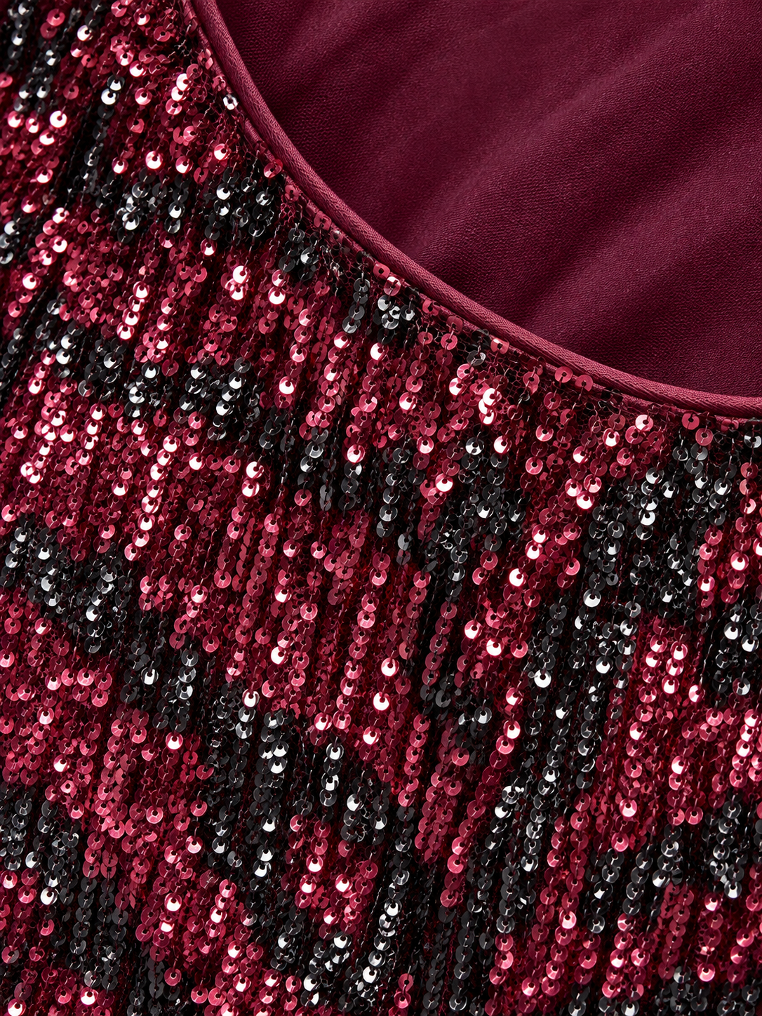 Pinko Top bordeaux con paillettes nere – dettaglio
