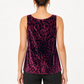 Pinko Top animalier bordeaux e nero – retro su modella virtuale
