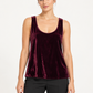 Pinko Top in velluto bordeaux – fronte su modella virtuale