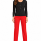 Pinko – Pantalone rosso con pinces su modella — fronte