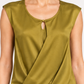 Imperial – Camicia smanicata verde oliva drappeggiata – dettaglio