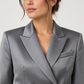 Maliparmi – Tailleur grigio effetto satin - dettaglio