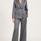 Maliparmi – Tailleur grigio effetto satin - fronte