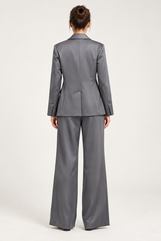 Maliparmi – Tailleur grigio effetto satin - retro