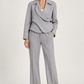 Meimeij – Tailleur grigio con giacca asimmetrica - fronte